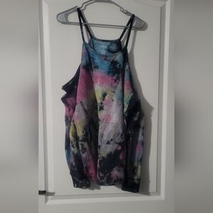 Torrid Multicolor Tie-Dye Open Shoulder Sweatshirt